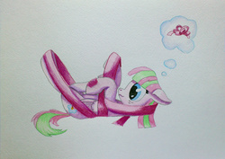 Size: 3000x2120 | Tagged: safe, artist:galekz, blossomforth, g4, female, high res, ribbon, solo