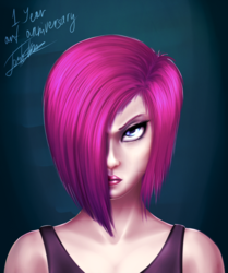 Size: 1800x2150 | Tagged: safe, artist:elzzombie, pinkie pie, human, g4, female, humanized, pinkamena diane pie, solo