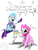 Size: 1024x1339 | Tagged: safe, artist:fox-chantheartist, pinkie pie, trixie, pony, skeleton pony, unicorn, g4, crossover, dialogue, female, mare, papyrus (undertale), rearing, sans (undertale), sans pie, sitting, skeleton, the great and powerful papyrus, undertale