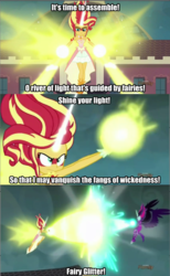 Size: 640x1036 | Tagged: safe, edit, edited screencap, screencap, sunset shimmer, twilight sparkle, equestria girls, g4, my little pony equestria girls: friendship games, daydream shimmer, fairy tail, midnight sparkle, text