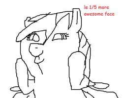 Size: 960x768 | Tagged: safe, rainbow dash, pegasus, pony, g4, 1000 hours in ms paint, 20% cooler, coaxed into a snafu, comic sans, dashface, female, le, mare, meme, ms paint, simple background, solo, stylistic suck, white background