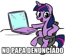 Size: 454x396 | Tagged: safe, twilight sparkle, g4, denunciado, female, pc, solo, taringa