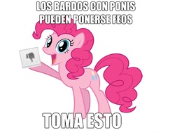 Size: 800x613 | Tagged: safe, pinkie pie, g4, female, image macro, meme, solo, spanish, taringa, translated in the comments