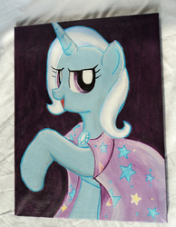 Size: 800x1029 | Tagged: safe, artist:flutteryay56, trixie, pony, unicorn, g4, female, mare, photo, solo, traditional art