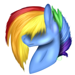 Size: 2550x2584 | Tagged: safe, artist:immagoddampony, rainbow dash, g4, alternate hairstyle, female, hair over one eye, high res, solo