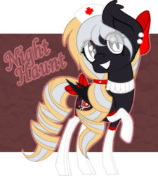 Size: 1024x1137 | Tagged: safe, artist:daydream-fighter, oc, oc only, oc:nighthaunt, bat pony, pony, clothes, female, lightly watermarked, socks, solo, stockings, watermark