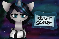 Size: 6000x4000 | Tagged: safe, artist:verimors, pony, unicorn, anna blue, clothes, crossover, crying, night, piercing, sad, scarf, solo, stars