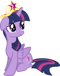 Size: 6000x7564 | Tagged: safe, artist:midnightfunny, twilight sparkle, alicorn, pony, g4, princess twilight sparkle (episode), .ai available, absurd resolution, element of magic, female, floppy ears, frown, looking back, mare, sad, simple background, sitting, solo, transparent background, twilight sparkle (alicorn), vector