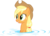 Size: 7026x5000 | Tagged: safe, artist:kishmond, applejack, earth pony, pony, g4, leap of faith, .ai available, absurd resolution, applejack's hat, cowboy hat, female, hat, simple background, smiling, solo, transparent background, vector, water, wet, wet mane, wet mane applejack