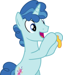 Size: 3000x3558 | Tagged: safe, artist:wingsofnightfall, party favor, pony, unicorn, g4, the cutie map, balloon, bipedal, cute, favorbetes, high res, hoof hold, male, open mouth, simple background, smiling, solo, stallion, transparent background, vector