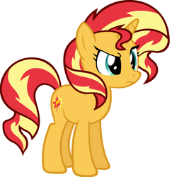 Size: 1038x1067 | Tagged: safe, artist:truereflections101, sunset shimmer, pony, unicorn, g4, female, simple background, solo, vector, white background