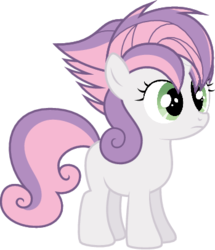 Size: 436x504 | Tagged: safe, artist:qazwsx302, sweetie belle, castle sweet castle, g4, my little pony: friendship is magic, .svg available, alternate hairstyle, female, punklight sparkle, simple background, solo, svg, transparent background, vector