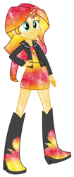 Size: 4000x9559 | Tagged: safe, artist:digiradiance, artist:masem, artist:mirai-digi, edit, sunset shimmer, equestria girls, g4, absurd resolution, boots, clothes, female, galaxy, jacket, leather, leather jacket, simple background, skirt, solo, transparent background, vector