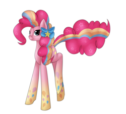 Size: 3499x3157 | Tagged: safe, artist:midfire, pinkie pie, g4, female, high res, rainbow power, simple background, solo, transparent background