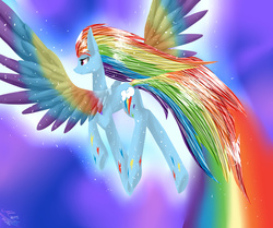 Size: 3190x2670 | Tagged: safe, artist:midfire, rainbow dash, g4, female, high res, rainbow power, solo