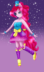 Size: 3096x5000 | Tagged: safe, artist:midfire, pinkie pie, equestria girls, g4, boots, clothes, fall formal outfits, female, high heels, ponied up, skirt, solo