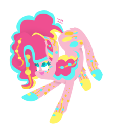 Size: 720x800 | Tagged: safe, artist:vanillaswirl6, pinkie pie, earth pony, pony, g4, female, open mouth, rainbow power, simple background, solo, transparent background
