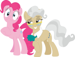 Size: 3581x2720 | Tagged: safe, artist:porygon2z, mayor mare, pinkie pie, earth pony, pony, g4, duo, duo female, female, high res, mare, simple background, transparent background, vector