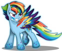 Size: 3600x3000 | Tagged: safe, artist:theshadowstone, rainbow dash, g4, female, high res, rainbow power, simple background, solo, transparent background, wingding eyes