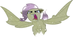 Size: 1024x530 | Tagged: safe, artist:digiradiance, artist:gamemasterluna, fluttershy, bat pony, pony, g4, female, flutterbat, flying at you, galaxy, it's coming right at us, open mouth, simple background, solo, spread wings, transparent background, vector