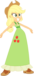Size: 3642x8142 | Tagged: safe, artist:kishmond, applejack, equestria girls, g4, my little pony equestria girls, clothes, dress, female, simple background, solo, this is our big night, transparent background, vector
