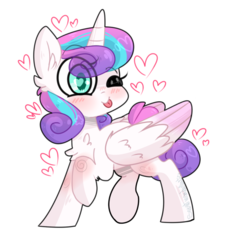 Size: 655x639 | Tagged: safe, artist:secretwanderlust, princess flurry heart, alicorn, pony, spoiler:s06, :p, blushing, chest fluff, cute, ear fluff, eye clipping through hair, female, filly flurry heart, flurrybetes, heart, heart eyes, leg fluff, older, older flurry heart, one eye closed, simple background, solo, tongue out, transparent background, wing fluff, wingding eyes, wink