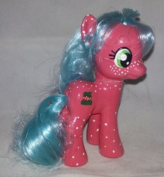 Size: 1245x1341 | Tagged: safe, artist:gryphyn-bloodheart, oc, oc only, oc:strawberry fields, earth pony, pony, brushable, customized toy, irl, photo, toy