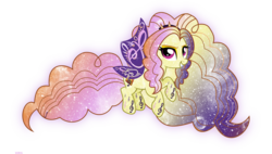 Size: 4000x2276 | Tagged: safe, artist:digiradiance, artist:xebck, adagio dazzle, pony, g4, butterfly wings, female, galaxy, gradient mane, gradient tail, multicolored hair, ponified, purple wings, rainbow hair, rainbow power, rainbow power-ified, rainbow tail, simple background, solo, sparkly mane, sparkly tail, transparent background, vector, wings