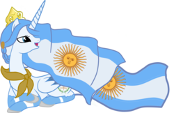 Size: 1024x663 | Tagged: safe, artist:brillantecrativa-fem, oc, oc only, oc:princess argenta, argentina, nation ponies, ponified