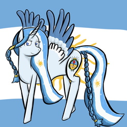 Size: 1024x1024 | Tagged: safe, artist:s0n1ce1s3n, oc, oc only, oc:princess argenta, argentina, nation ponies, ponified