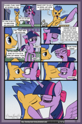 Size: 2100x3150 | Tagged: safe, artist:burning-heart-brony, flash sentry, twilight sparkle, alicorn, pegasus, pony, comic:friendship isnt canon, g4, bow, chase, comic, crying, female, glasses, hair bow, high res, kiss on the lips, kissing, male, mare, ship:flashlight, shipping, straight, twilight sparkle (alicorn)