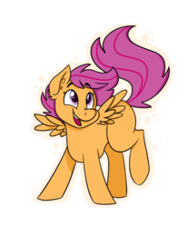 Size: 1024x1244 | Tagged: safe, artist:zombietoasts, scootaloo, g4, female, open mouth, simple background, solo, transparent background