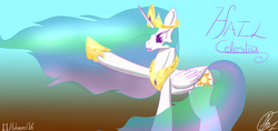 Size: 1024x485 | Tagged: safe, artist:nexcoyotlgt, princess celestia, g4, female, solo