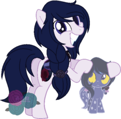 Size: 400x392 | Tagged: safe, artist:t-aroutachiikun, oc, oc only, oc:nox, oc:stargazer, pony, female, female oc, filly, mare, mare oc, pony oc