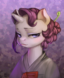 Size: 1460x1792 | Tagged: safe, artist:mrs1989, rarity, pony, unicorn, g4, alternate hairstyle, clothes, female, hanbok, looking at you, portrait, solo