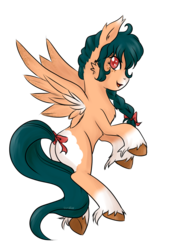 Size: 1400x1918 | Tagged: safe, artist:scribblesdesu, oc, oc only, oc:creamy delights, pegasus, pony, looking at you, looking back, looking back at you, pegasus oc, solo, wings