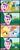 Size: 1151x2858 | Tagged: dead source, safe, artist:veggie55, applejack, princess cadance, rainbow dash, alicorn, earth pony, pegasus, pony, g4, abuse of power, applejack's hat, bedroom eyes, bored, comic, cowboy hat, dialogue, eye contact, female, freckles, grin, hat, heart, holding hooves, lesbian, lewd, looking at each other, love magic, magic, mare, now kiss, open mouth, princess of love, princess of shipping, ship:appledash, shipper on deck, shipping, show accurate, smiling, smirk, stetson, thought bubble, with great power comes great shipping