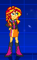 Size: 133x213 | Tagged: safe, artist:toonalexsora007, screencap, sunset shimmer, equestria girls, g4, animated, female, fiery shimmer, fighting game, fighting stance, fire, king of fighters, mugen, pyromancy, solo