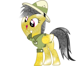 Size: 963x830 | Tagged: safe, artist:ambits, artist:digiradiance, daring do, g4, female, galaxy, open mouth, simple background, solo, transparent background, vector