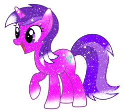 Size: 942x848 | Tagged: safe, artist:90sigma, artist:digiradiance, amethyst star, sparkler, pony, unicorn, g4, female, galaxy, mare, open mouth, raised hoof, simple background, solo, transparent background, vector