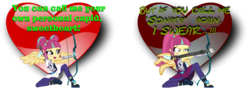 Size: 1664x591 | Tagged: safe, sour sweet, equestria girls, g4, my little pony equestria girls: friendship games, archery, arrow, bipolar, bow (weapon), bow and arrow, cupid, heart, hearts and hooves day, lasty's hearts, photoshop, simple, sour rage, threat, valentine, valentine's day, wings