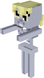 Size: 184x325 | Tagged: safe, derpy hooves, pegasus, pony, g4, female, mare, minecraft, simple background, skeleton, solo