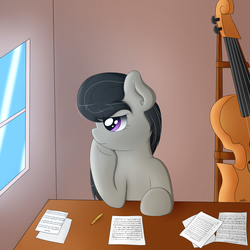 Size: 2000x2000 | Tagged: safe, artist:fluttair, octavia melody, g4, bored, female, high res, solo