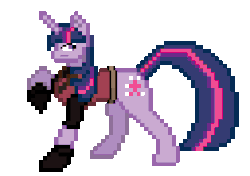 Size: 512x360 | Tagged: safe, artist:sergiobonifaciy, twilight sparkle, g4, animated, claire redfield, crossover, female, pixel art, resident evil, solo