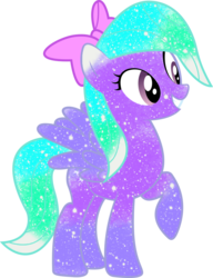 Size: 784x1019 | Tagged: safe, artist:digiradiance, artist:silentmatten, flitter, g4, female, galaxy, raised hoof, simple background, solo, transparent background, vector