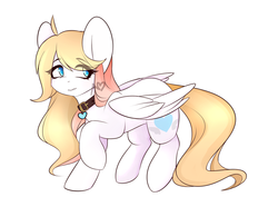 Size: 1024x724 | Tagged: safe, artist:princesstiramichyuu, oc, oc only, oc:angel heart, pegasus, pony, blue eyes, charm, collar, digital art, female, solo