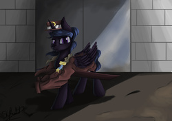 Size: 4342x3050 | Tagged: safe, artist:xskytheartist, princess luna, g4, clothes, female, hat, s1 luna, solo