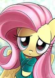 Size: 429x607 | Tagged: safe, artist:dori-to, part of a set, fluttershy, pegasus, pony, g4, clothes, cute, female, looking at you, shyabetes, smiling, solo, sweater, sweatershy
