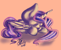 Size: 1030x858 | Tagged: safe, artist:drauguzislt, princess luna, g4, female, prone, sleeping, solo