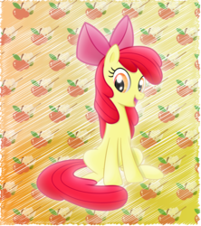 Size: 5393x6078 | Tagged: safe, artist:rainbownspeedash, part of a set, apple bloom, g4, absurd resolution, adorabloom, apple, cute, female, food, looking at you, older, open mouth, sitting, smiling, solo